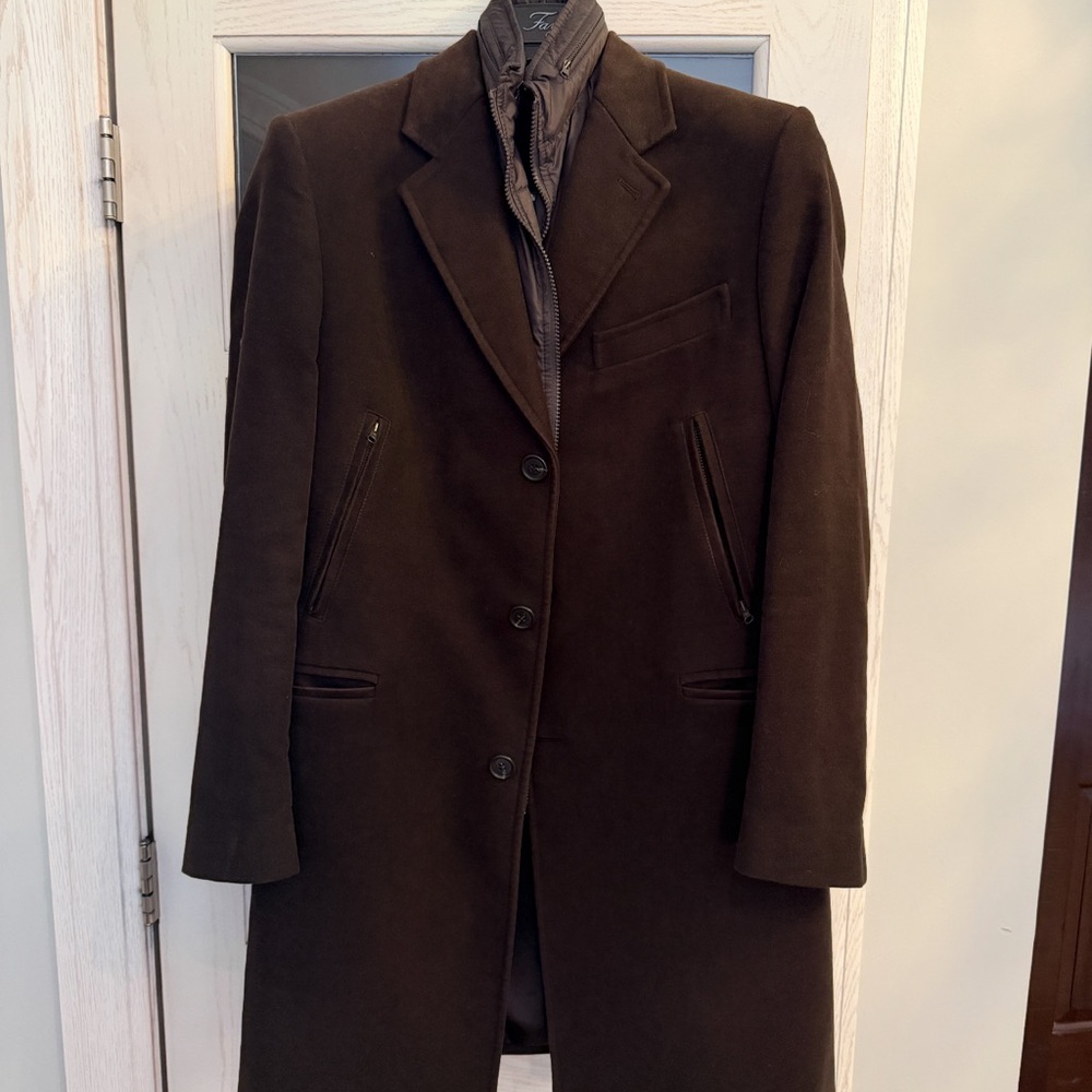 Fay Double Coat in Rich Brown
